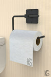 KILINÇ STORE Black Square Towel Holder Roll Holder WC Paper Holder 3-Piece Set 3