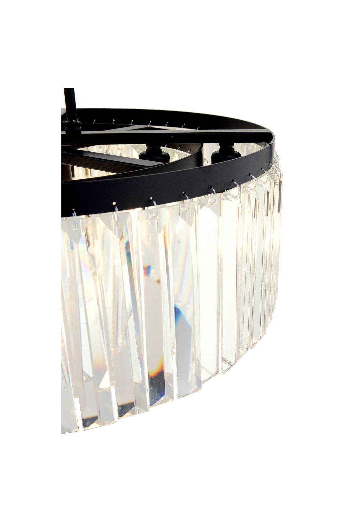 Apliqa Kanvas 45'Lik Black Crystal Modern Design Chandelier 8