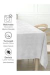 Perle Daily Series Velvet Textured White Tablecloth 4