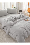 CAQQA Gray Double Cotton Fitted Sheet Duvet Cover Set 6