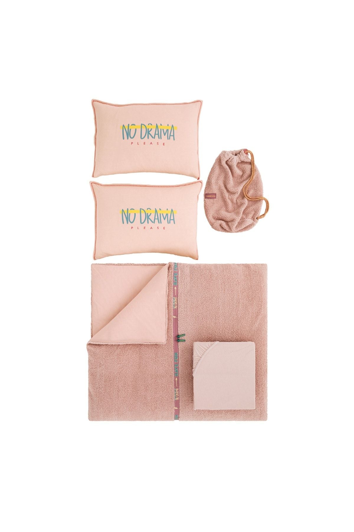 Yataş Coverme Drama Double Blanket Duvet Set - Powder Pink 7