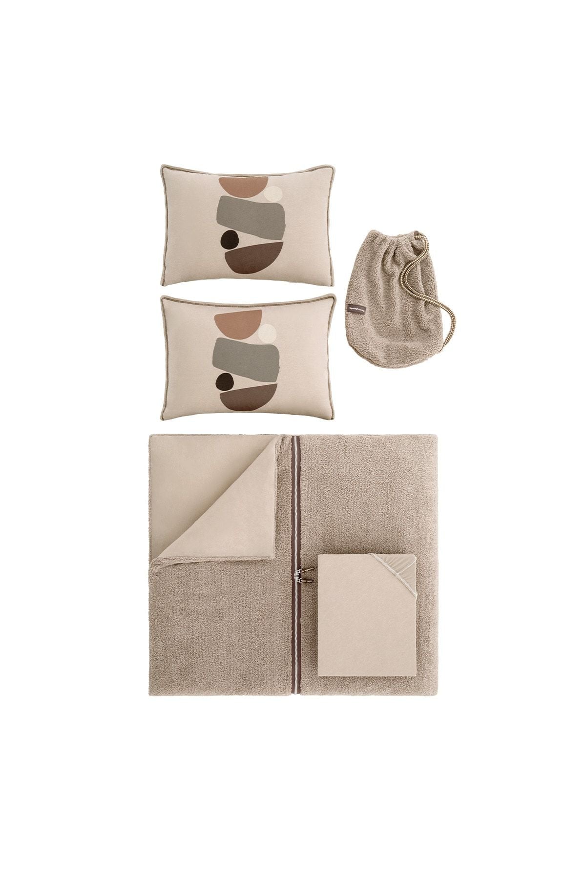 Yataş Coverme Stone Double Blanket Duvet Set - Beige 6