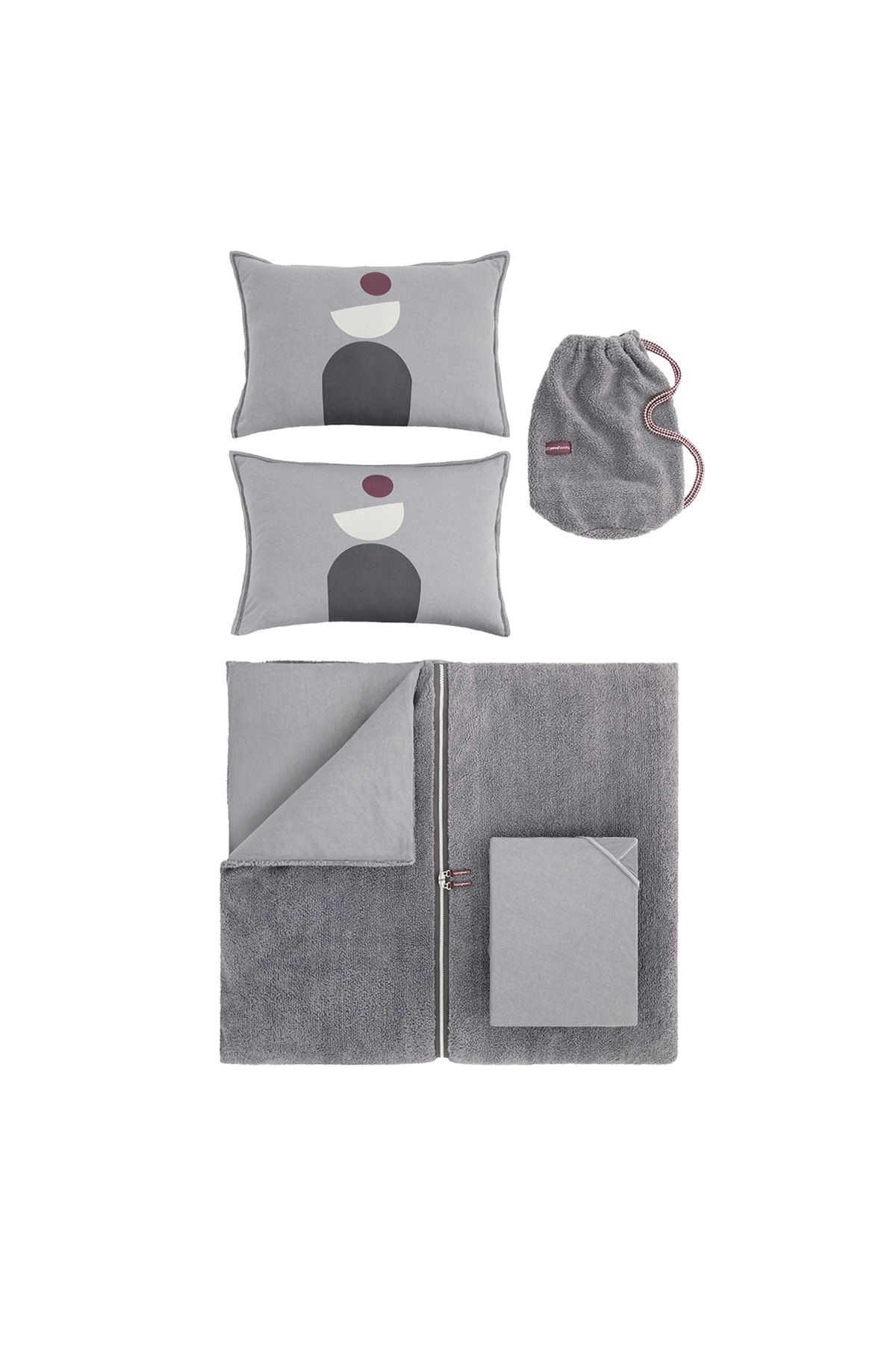 Yataş Coverme Quadro Double Quilt Duvet Set - Grey 6