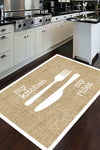 Decomia Home Digital Non-Slip Washable Kitchen Jute Look White Framed Kitchen Rug Dc-5050 1