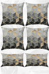 StellaHomes Grey Mosaic Double-Sided Printed 43x43 And 30x50 Cushion Cover 6-Piece Set 1