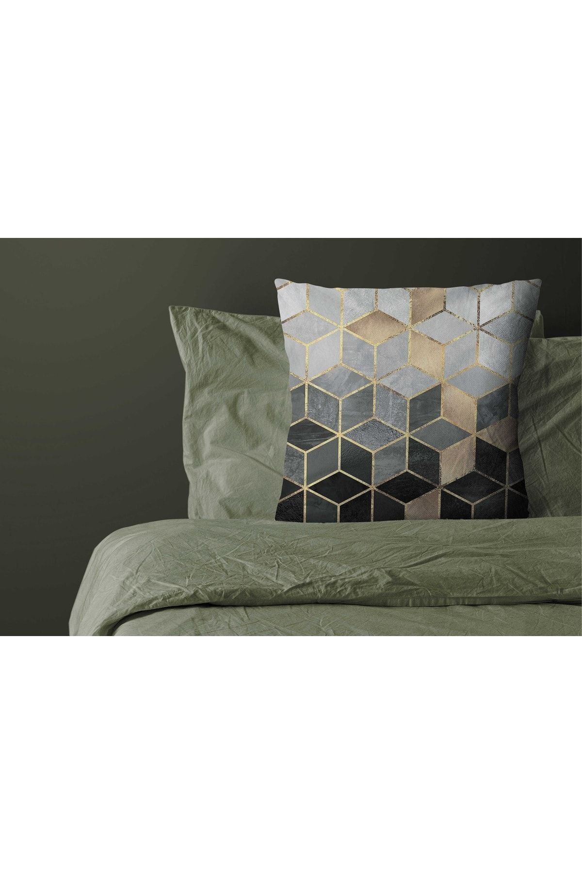 StellaHomes Grey Mosaic Double-Sided Printed 43x43 And 30x50 Cushion Cover 6-Piece Set 3