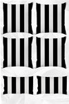 StellaHomes Black Striped Double-Sided Printed 43x43 and 30x50 Pillow Cover 6-Piece Set 1