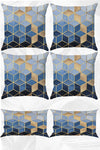 StellaHomes Blue Mosaic Double-Sided Printed 43x43 And 30x50 Pillow Cover 6-Piece Set 1