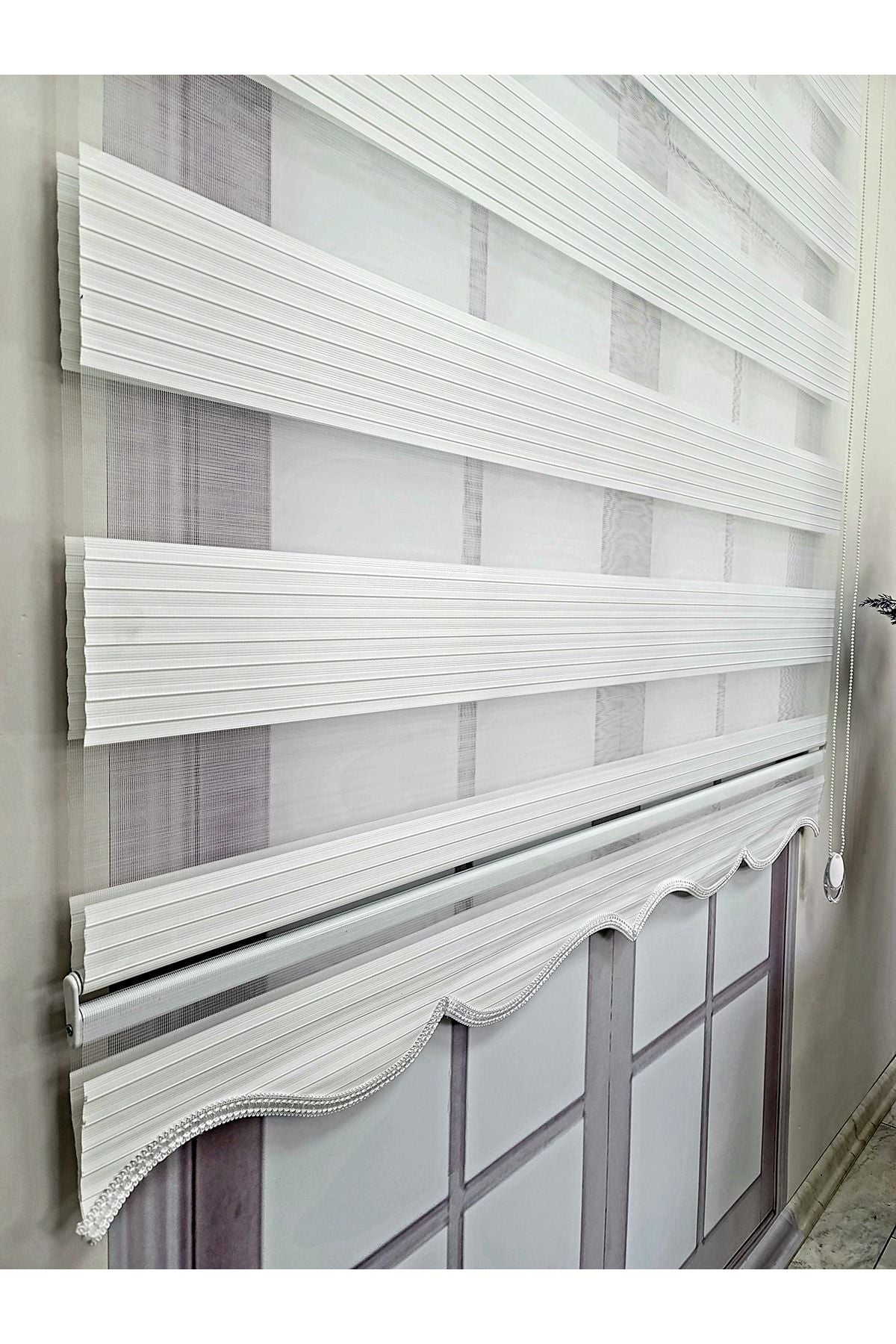 BBB White Pleated Zebra Roller Blind With Aluminum Casing Mz480 4