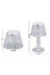 Zemtigo 2-Pack Small Crystal Diamond LED Table Lamp Battery Operated Projection Mini Transparent Lampshade 12 cm 8