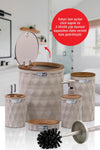 Okyanus Home Diamond Vizon Wooden Click Lid 5-Piece Bathroom Set 3