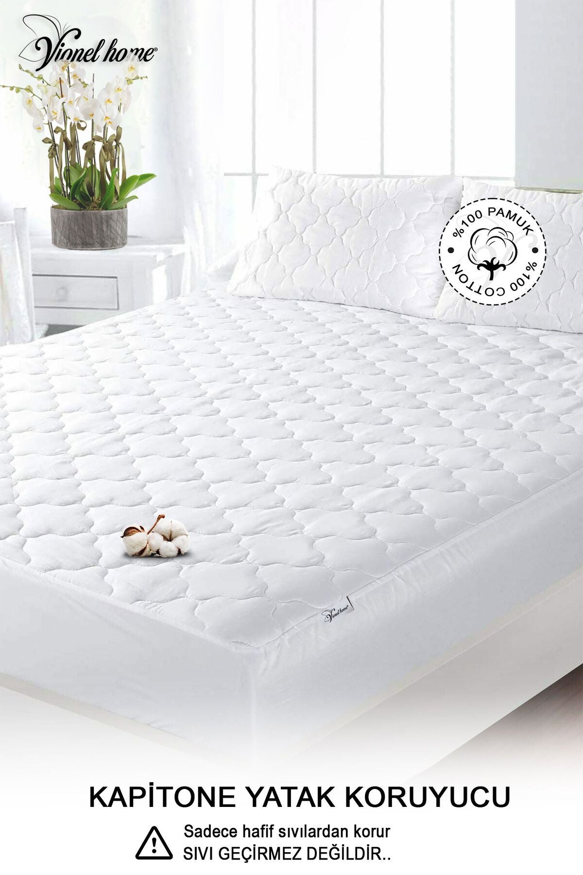 Vionel Home 100% Cotton Quilted Mattress Protector Sheet, Fitted Full Edge, Fiber Filled, Single and Double 1