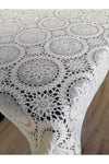 Yukselhalimefrusat Lace-Look Transparent Coated PVC Tablecloth Cream Color 1