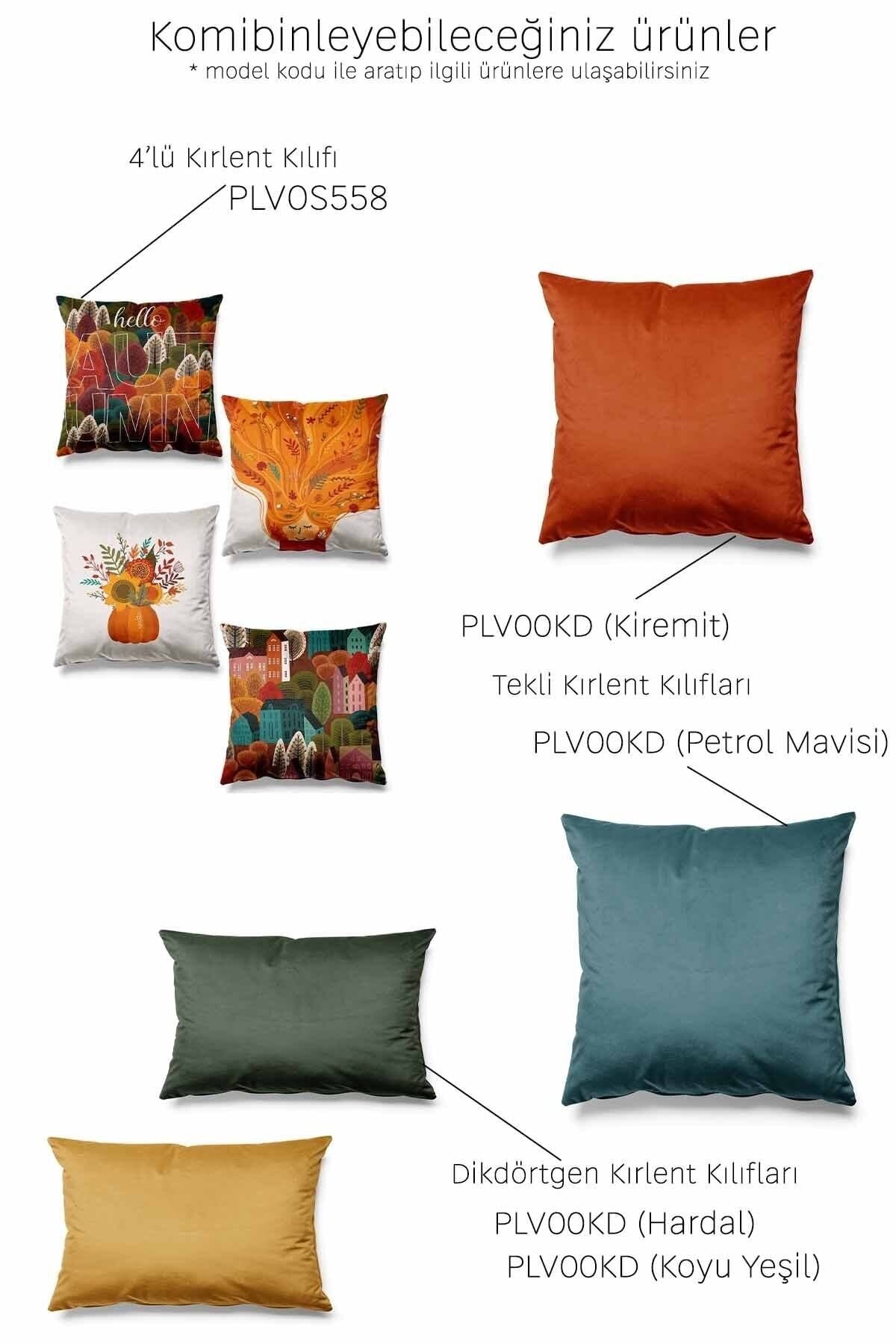 Pilloveland Double-Sided Printed Autumn Pattern 4-Piece Suede Cushion Cover Set 2