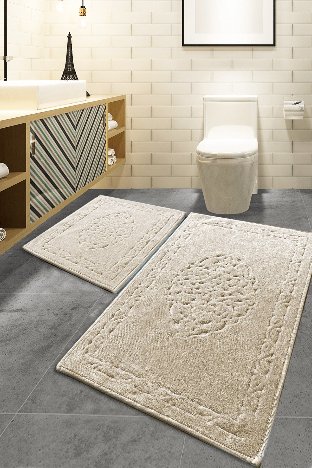 Bathmat Set (2 Pieces) Elite - Rock Multicolor 359CHL1550 1