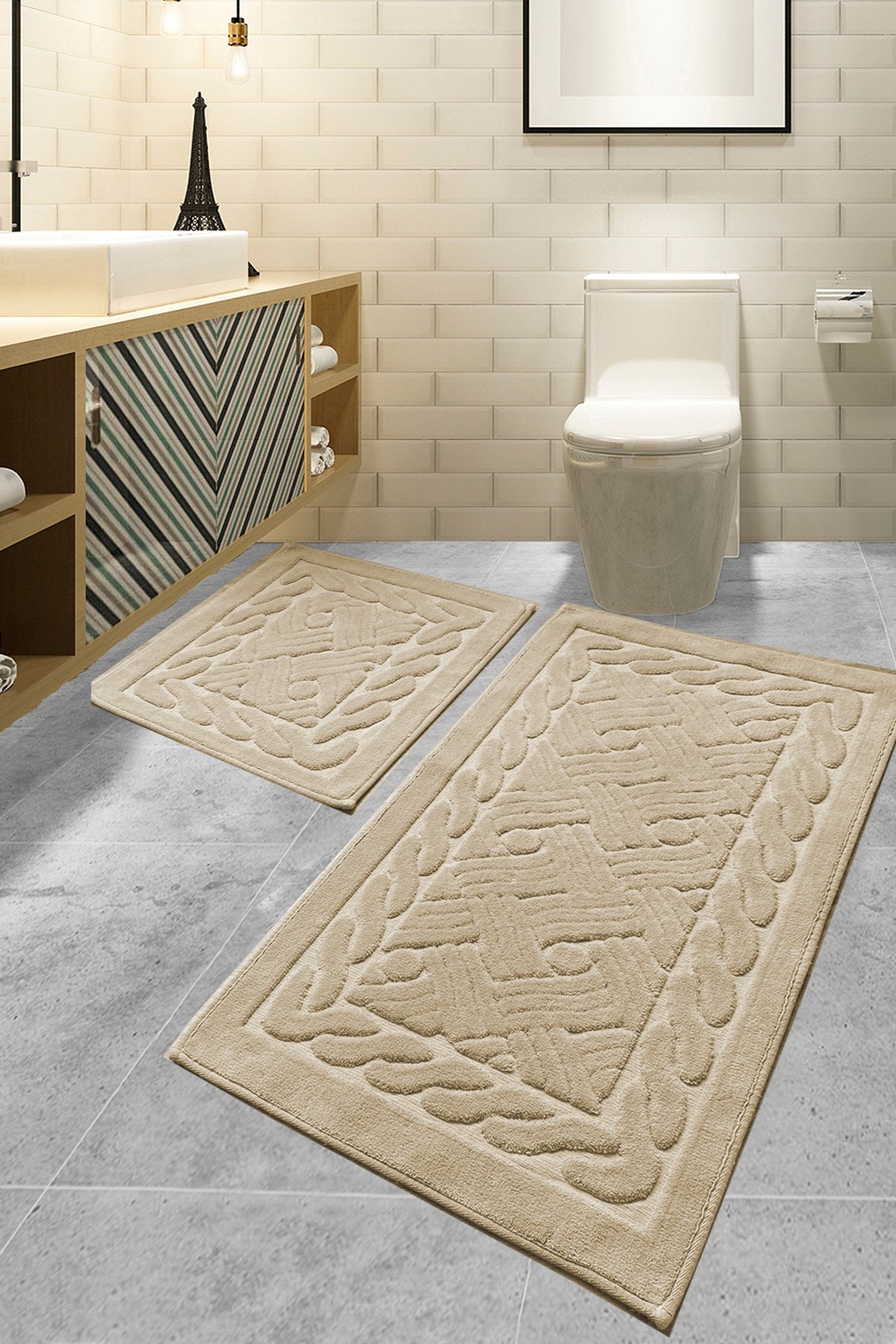 Bathmat Set (2 Pieces) Daniel - Rock Multicolor 359CHL1557 1