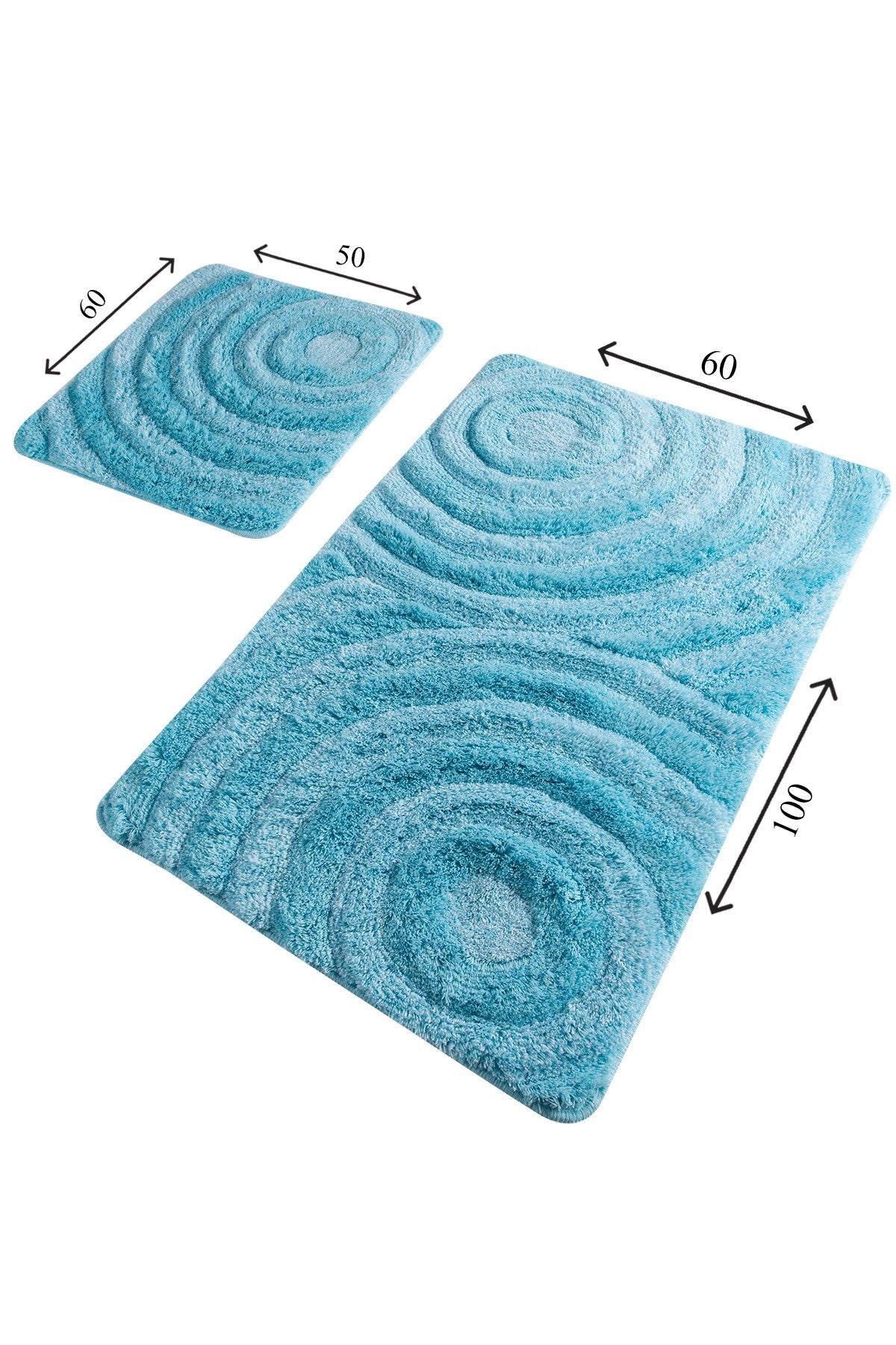 Acrylic Bathmat Set (2 Pieces) Wave - Turquoise Turquoise 359CHL1594 3