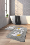 Acrylic Bathmat Set (2 Pieces) Daisy - Grey Multicolor 359CHL1597 1