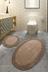 Bathmat Set (2 Pieces) Piante Oval - Beige Multicolor 359CHL1637 1