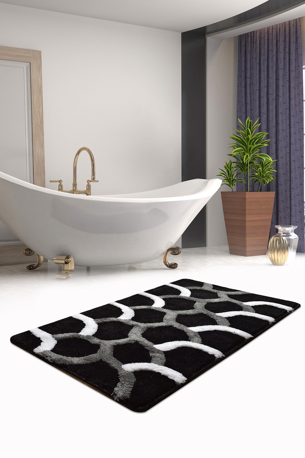 Acrylic Bathmat Elegant - Black (70 x 120) Multicolor 359CHL1963 1