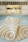 Acrylic Bathmat Set (2 Pieces) Wave - Ecru Ecru 359CHL2163 1