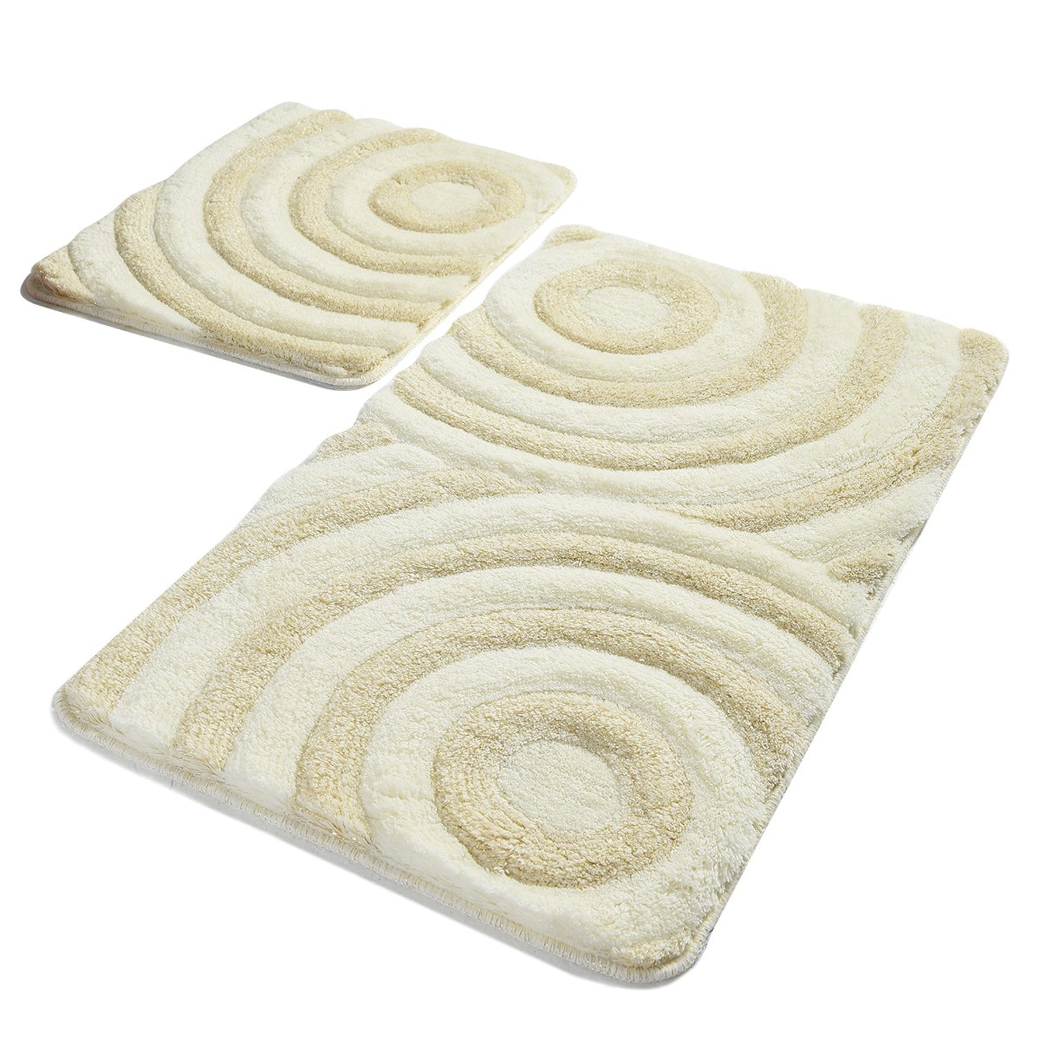 Acrylic Bathmat Set (2 Pieces) Wave - Ecru Ecru 359CHL2163 2