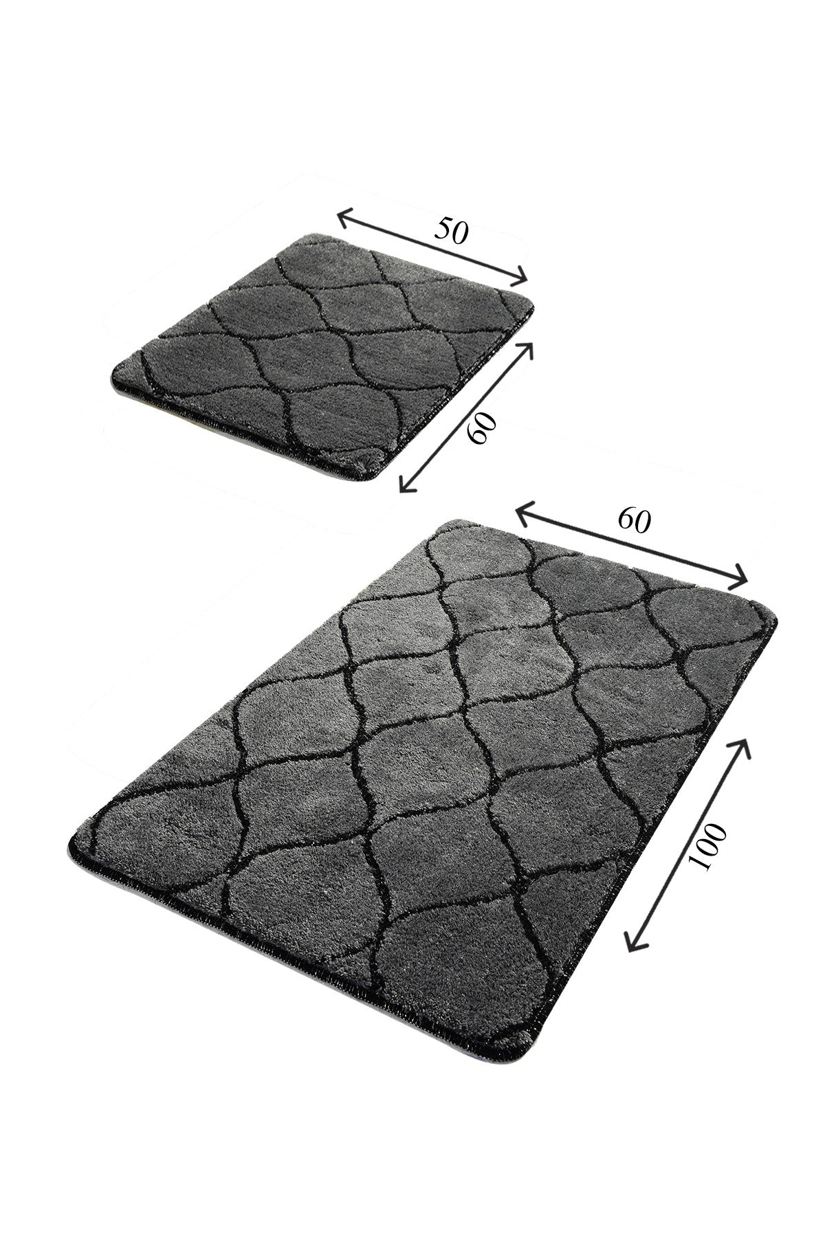 Acrylic Bathmat Set (2 Pieces) Infinity - Anthracite Anthracite 359CHL2254 3