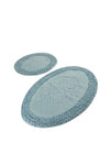 Bathmat Set (2 Pieces) Piante Oval - Turquois Multicolor 359CHL2353 2