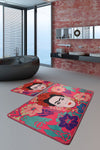 Bathmat Set (2 Pieces) Frida - Pink Multicolor 359CHL2364 1