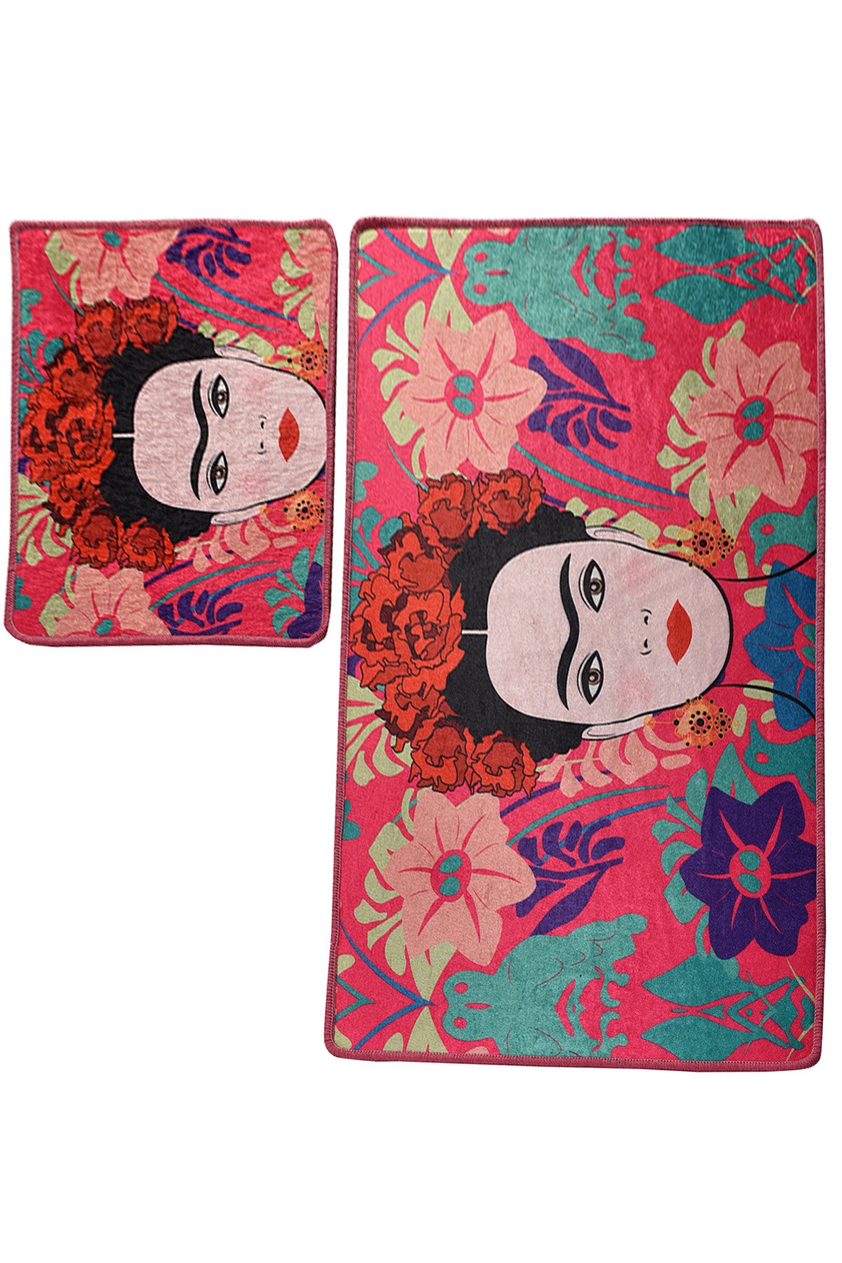 Bathmat Set (2 Pieces) Frida - Pink Multicolor 359CHL2364 5