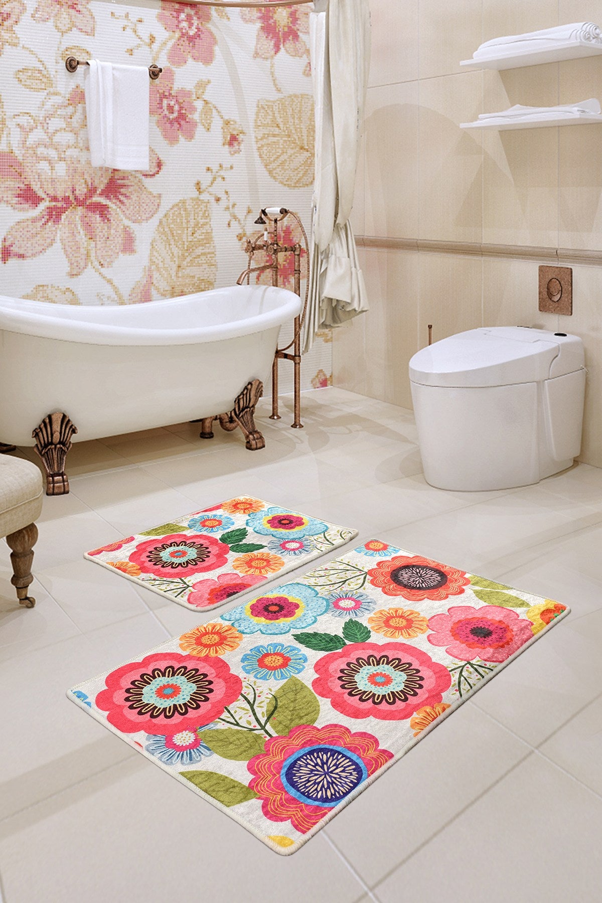 Bathmat Set (2 Pieces) Galvin Multicolor 359CHL2375 1