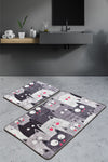 Bathmat Set (2 Pieces) Meow - Grey Multicolor 359CHL2376 1