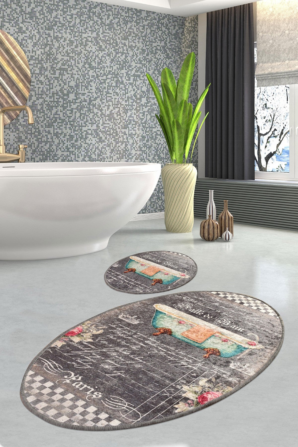 Bathmat Set (2 Pieces) Bain Multicolor 359CHL2380 1