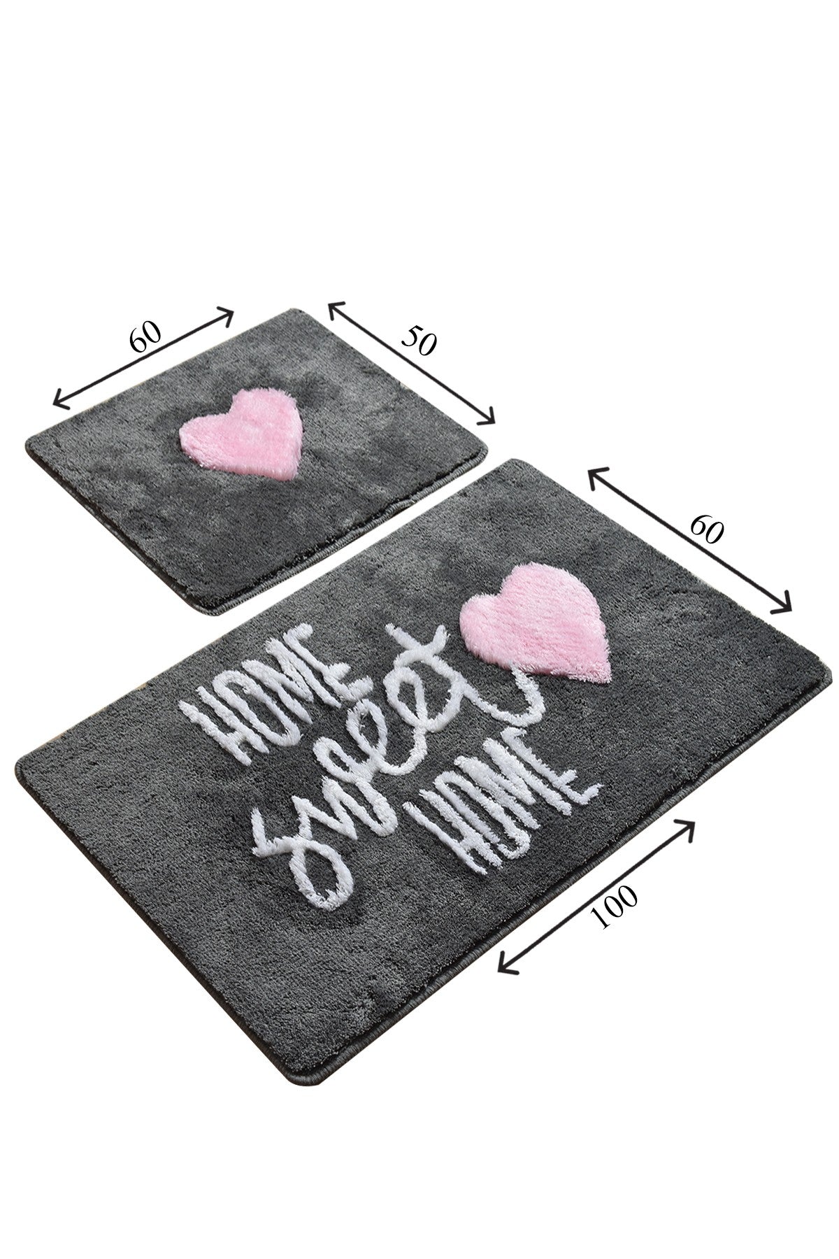 Acrylic Bathmat Set (2 Pieces) Home Sweet Home - Fume Multicolor 359CHL2447 3