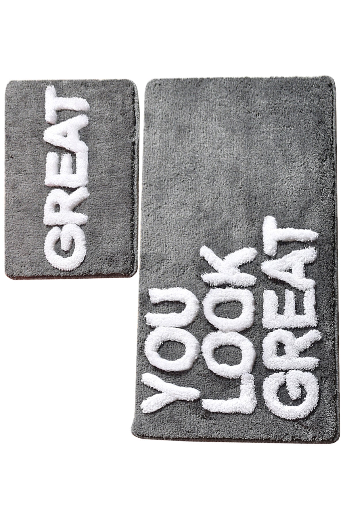 Acrylic Bathmat Set (2 Pieces) Great - Grey Multicolor 359CHL2460 3