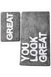 Acrylic Bathmat Set (2 Pieces) Great - Grey Multicolor 359CHL2460 3