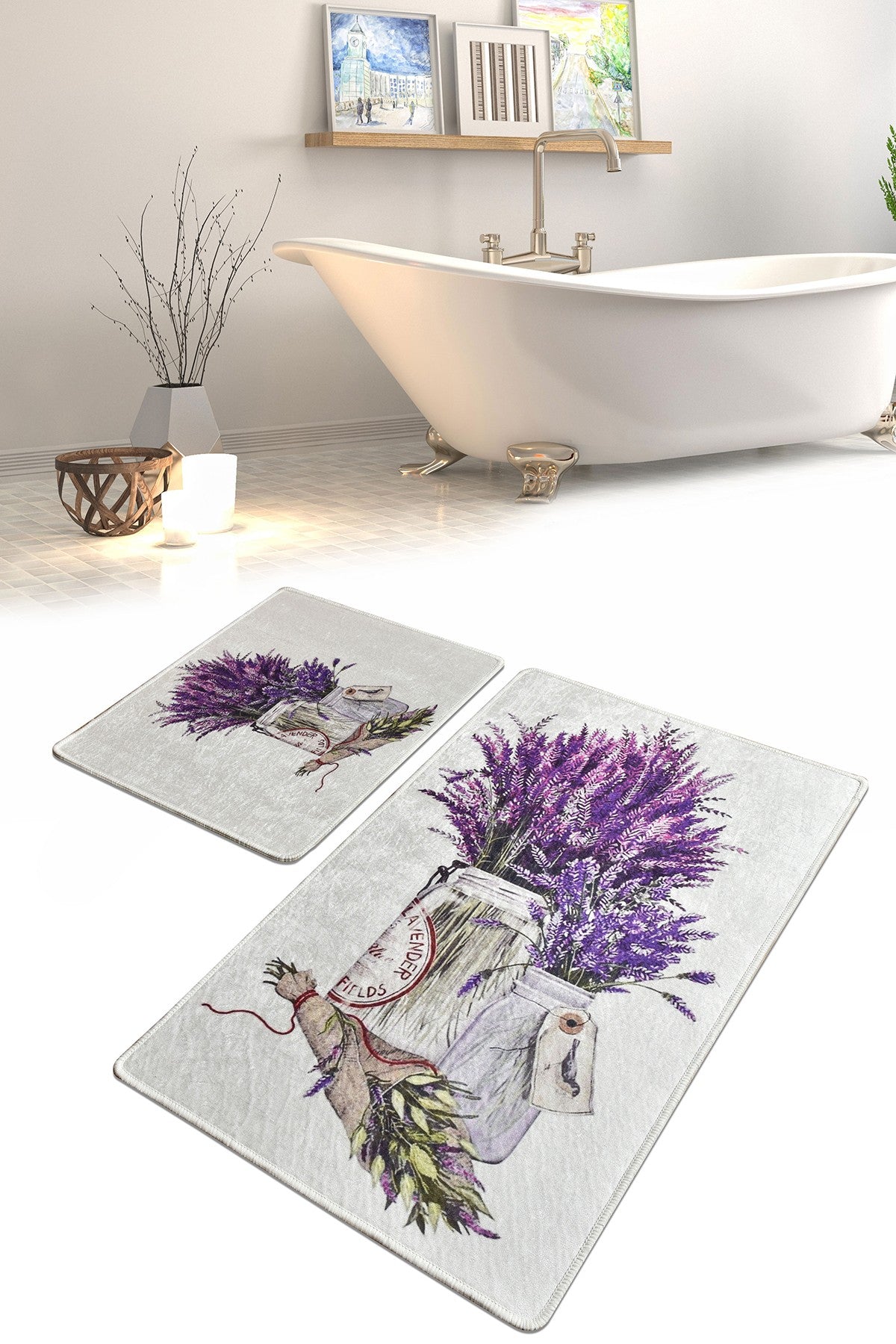 Bathmat Set (2 Pieces) Purpura Multicolor 359CHL2474 1