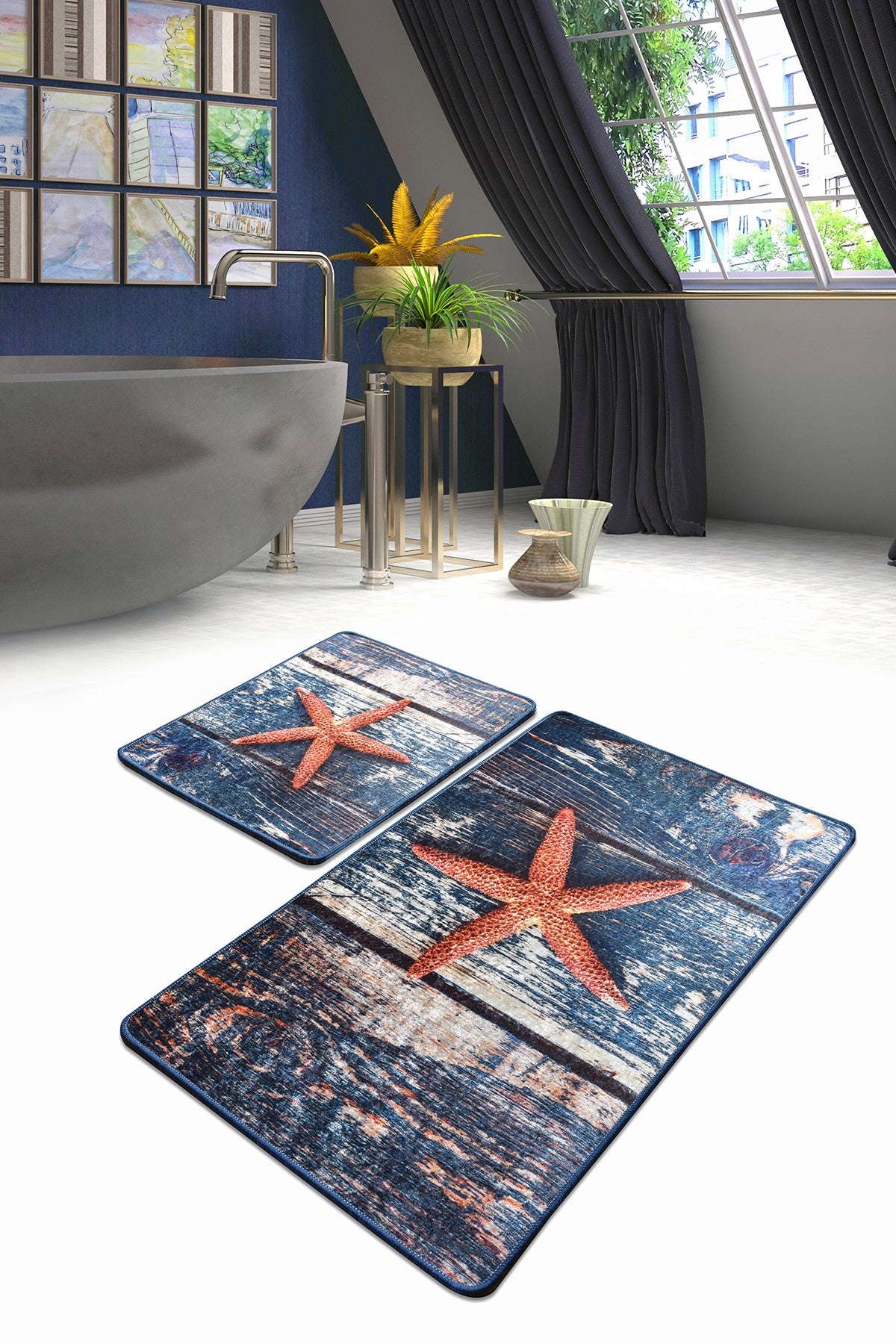 Bathmat Set (2 Pieces) Stella Marina Multicolor 359CHL2480 1