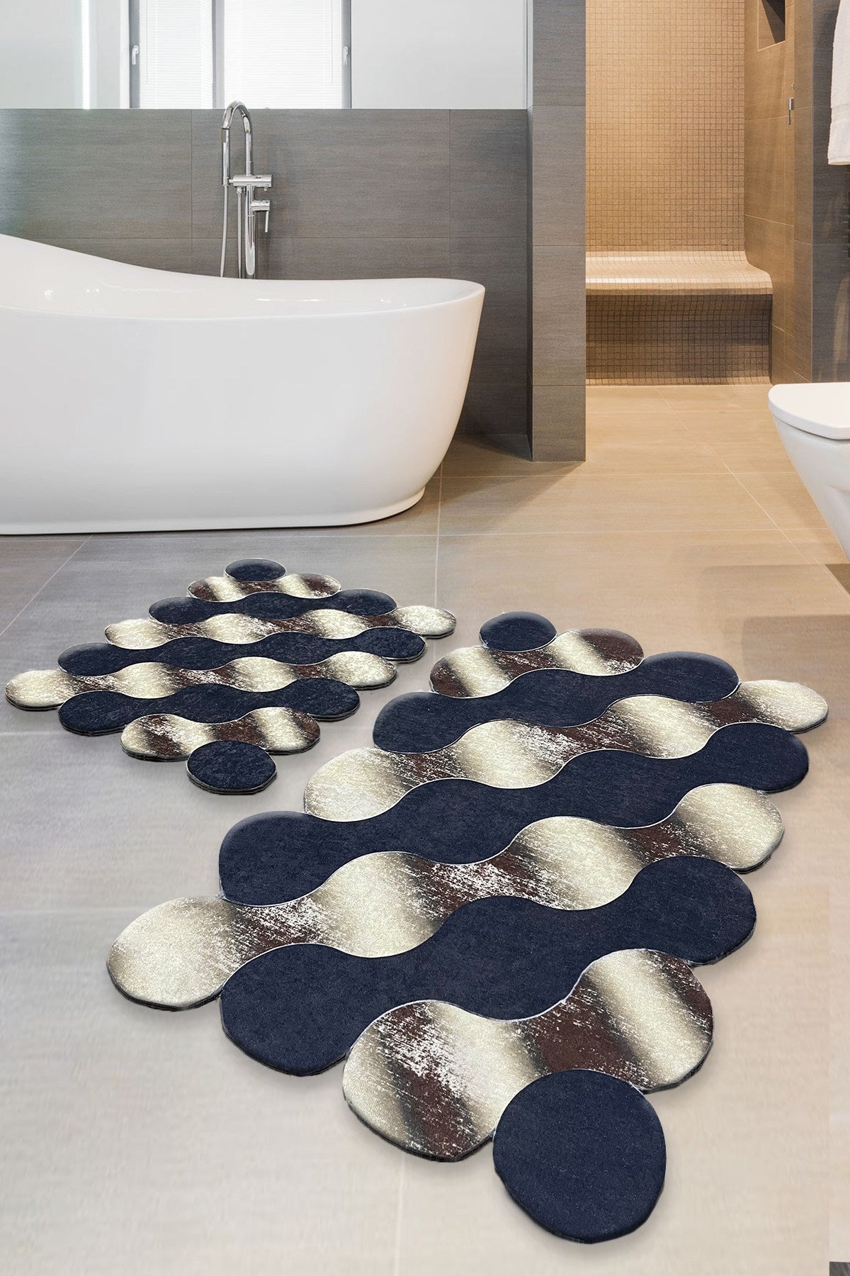 Bathmat Set (2 Pieces) Circle - Gold Dark Blue
Gold
Beige 359CHL2565 1