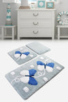 Acrylic Bathmat Set (3 Pieces) Mari - Blue Multicolor 359CHL3119 1