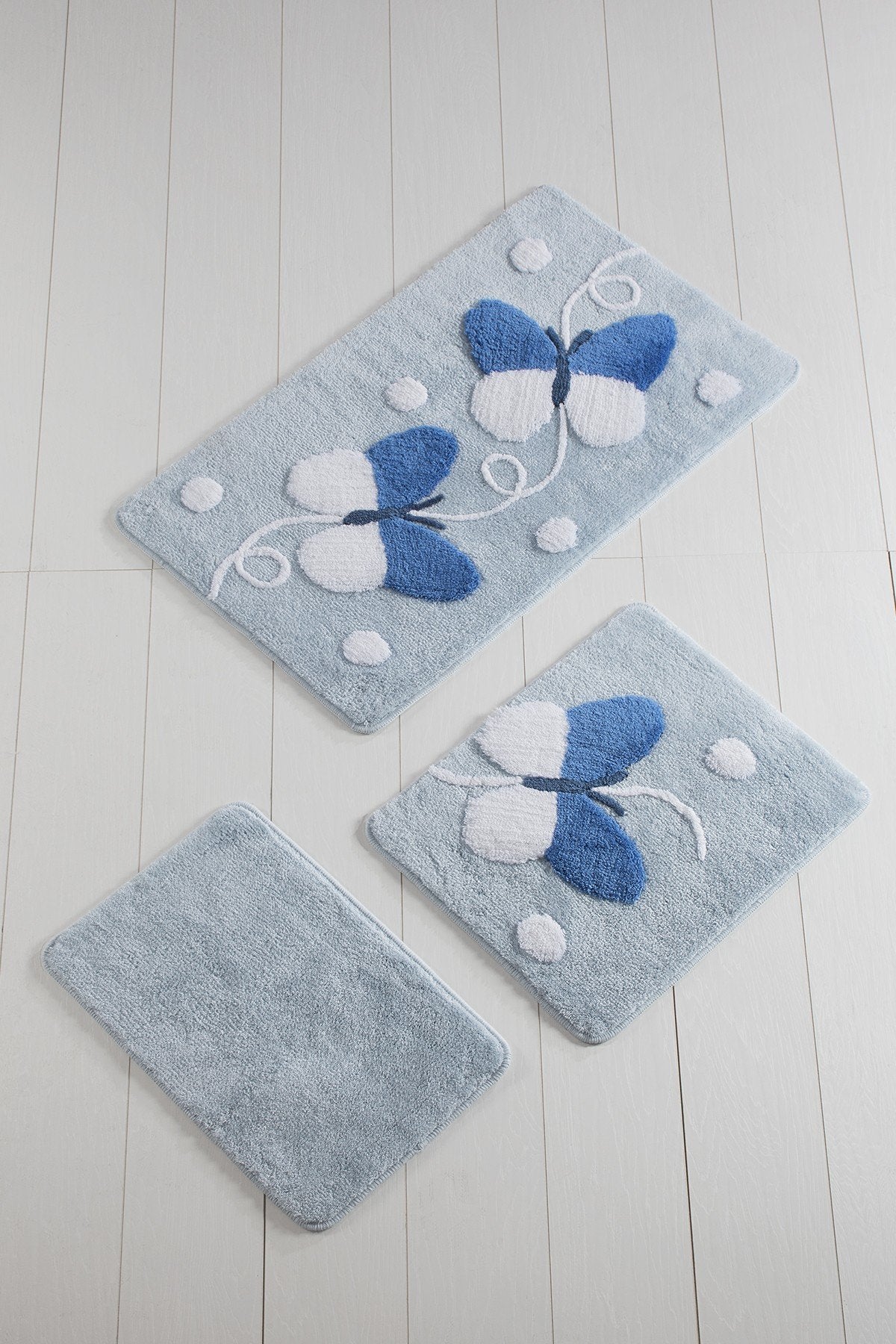 Acrylic Bathmat Set (3 Pieces) Mari - Blue Multicolor 359CHL3119 2