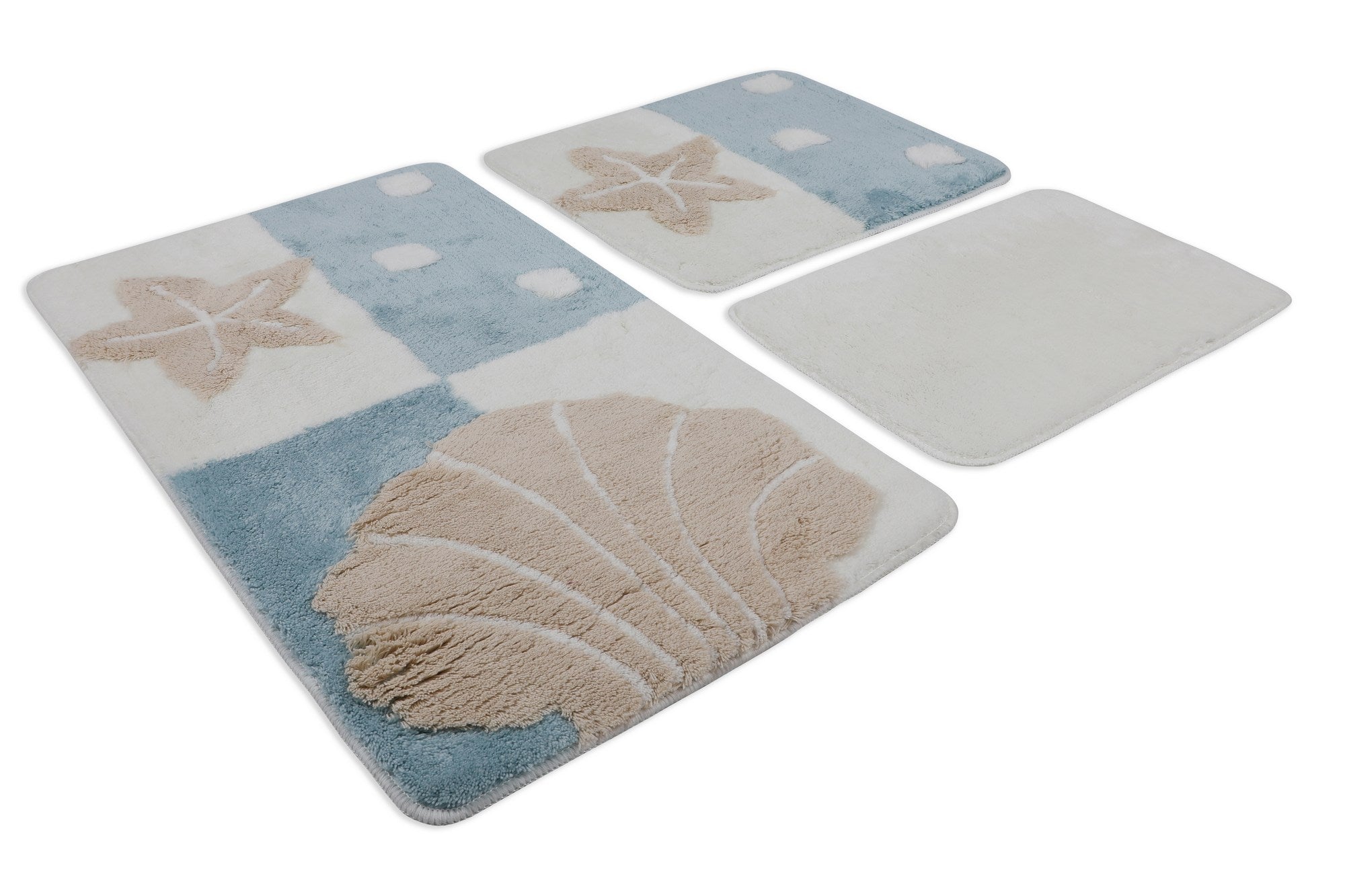 Acrylic Bathmat Set (3 Pieces) Deniz Yildizi v2 - Blue Multicolor 359CHL3139 4