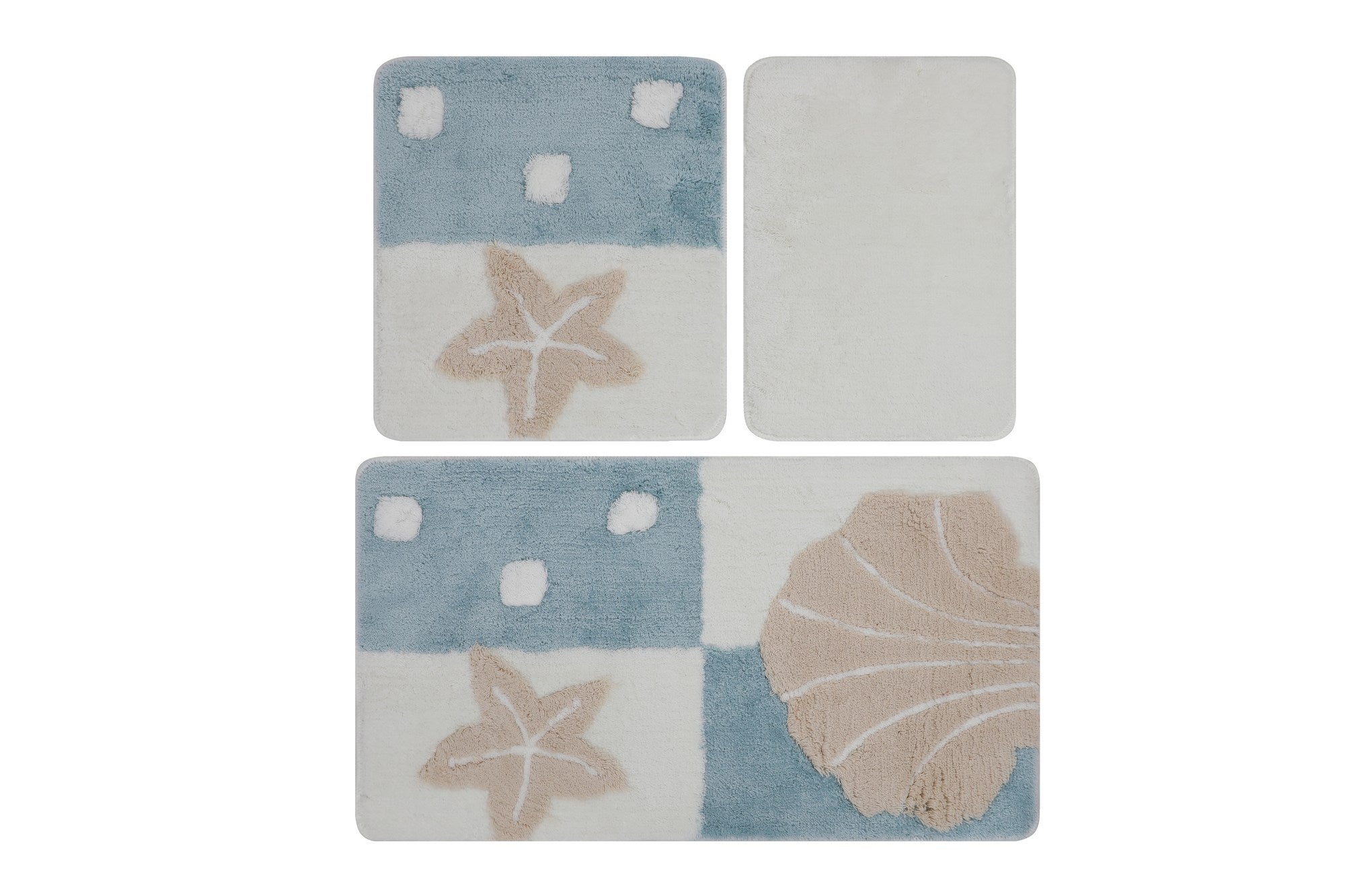 Acrylic Bathmat Set (3 Pieces) Deniz Yildizi v2 - Blue Multicolor 359CHL3139 5