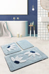 Acrylic Bathmat Set (3 Pieces) Daisy - Blue Multicolor 359CHL3144 1