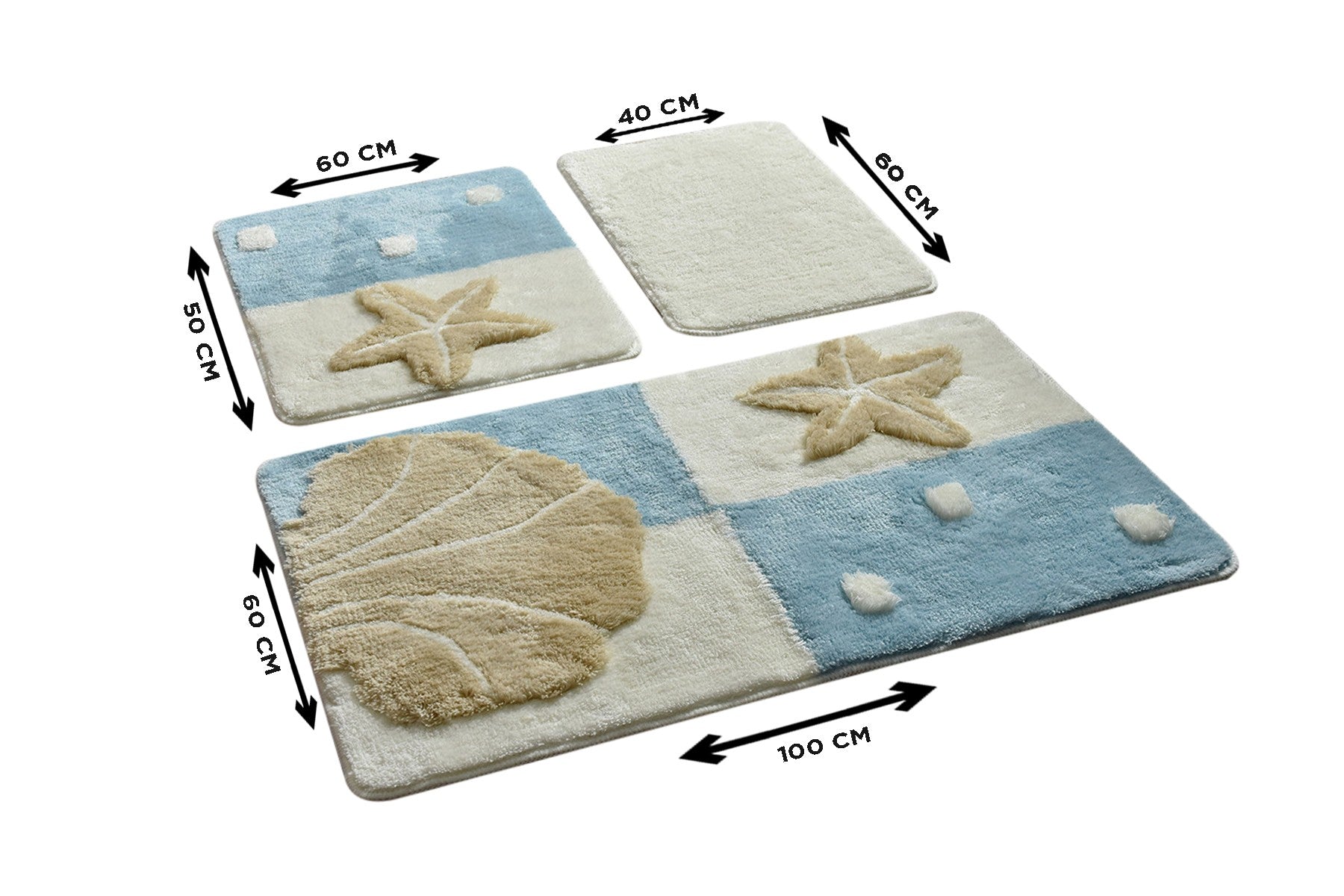 Acrylic Bathmat Set (3 Pieces) Deniz Yildizi - Blue Multicolor 359CHL3149 3