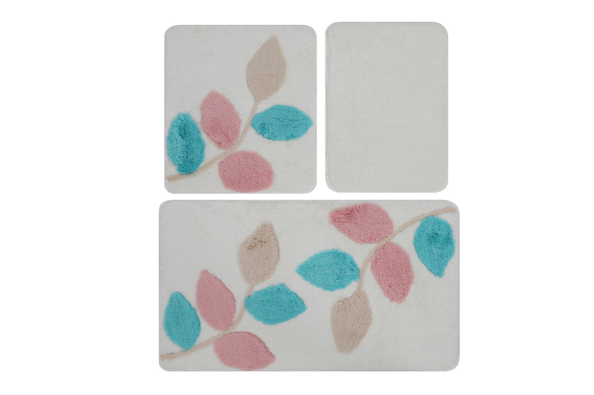 Acrylic Bathmat Set (3 Pieces) Innovia - Ecru Multicolor 359CHL3192 5