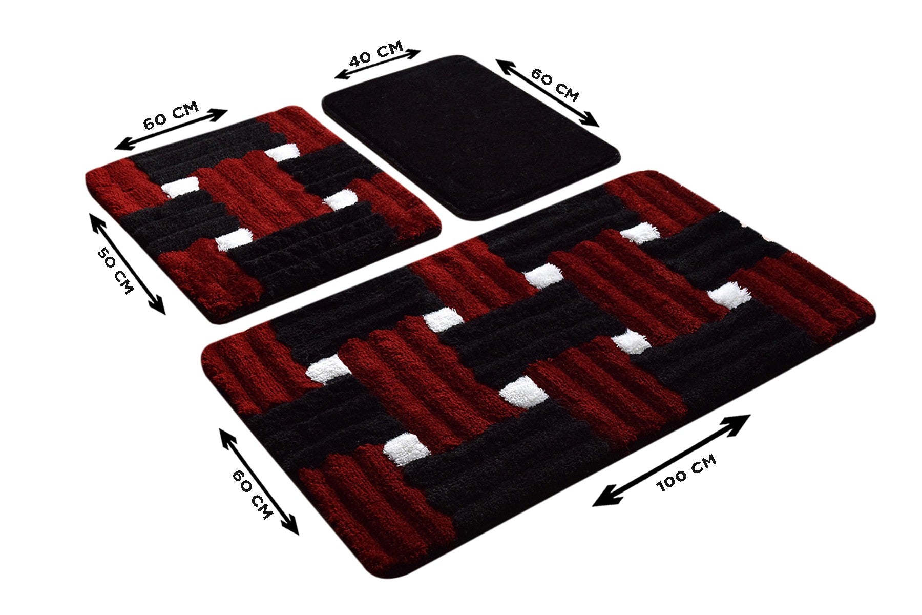 Acrylic Bathmat Set (3 Pieces) Piazza - Red Multicolor 359CHL3205 3