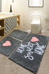 Acrylic Bathmat Set (3 Pieces) Home Sweet Home - Fume Multicolor 359CHL3214 1