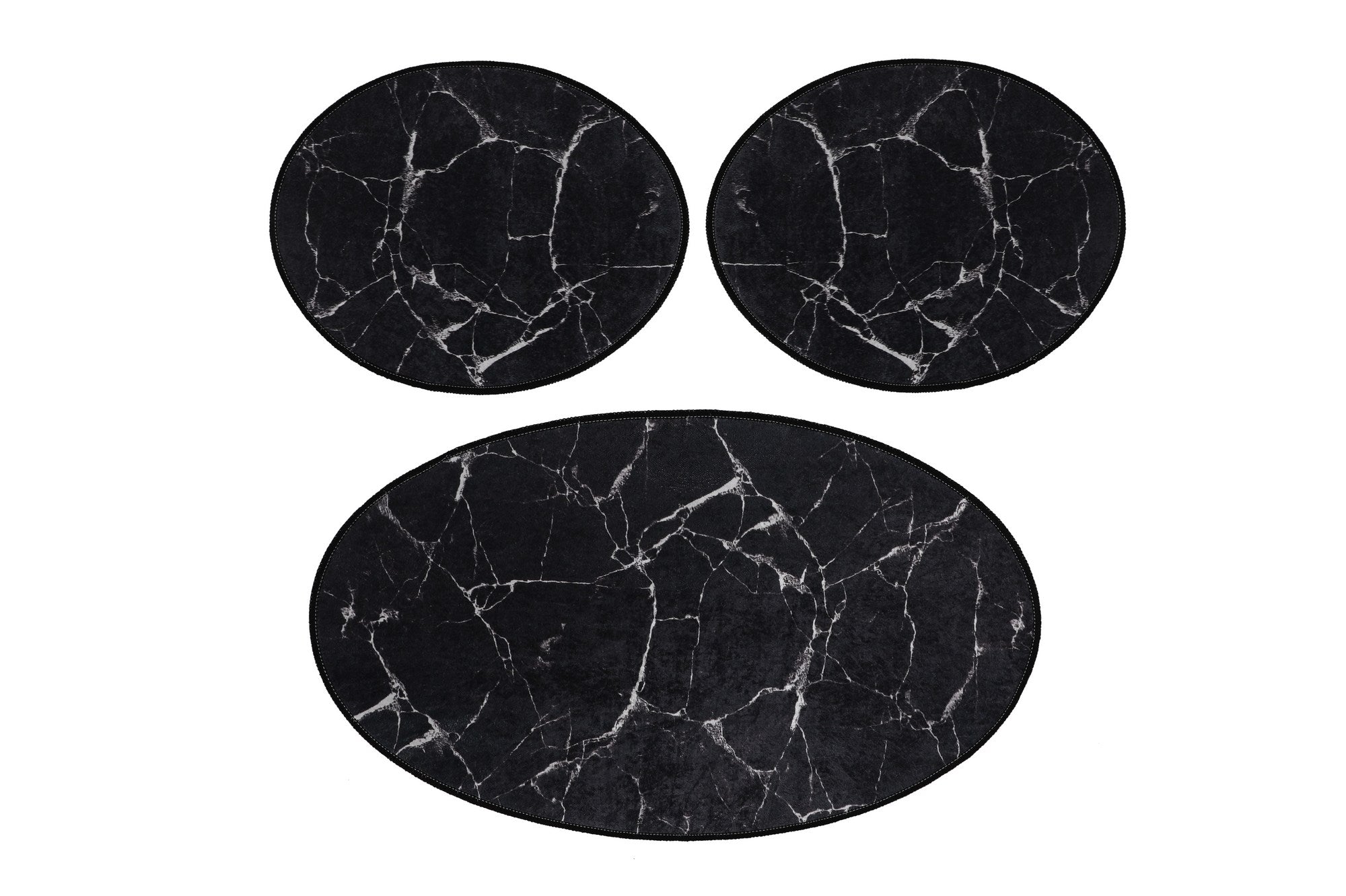 Bathmat Set (3 Pieces) Marble - Black Black
White 359CHL3242 4