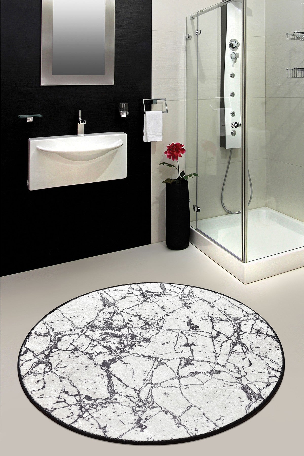 Bathmat Marble (100 cm) - White Multicolor 359CHL4272 1